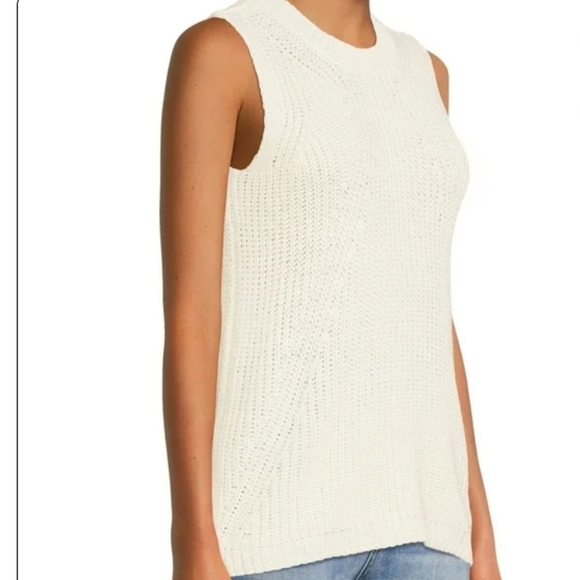 PHILOSOPHY Sleeveless Knit Pullover Top In Ivory. Size Large NWT - Picture 3 of 13